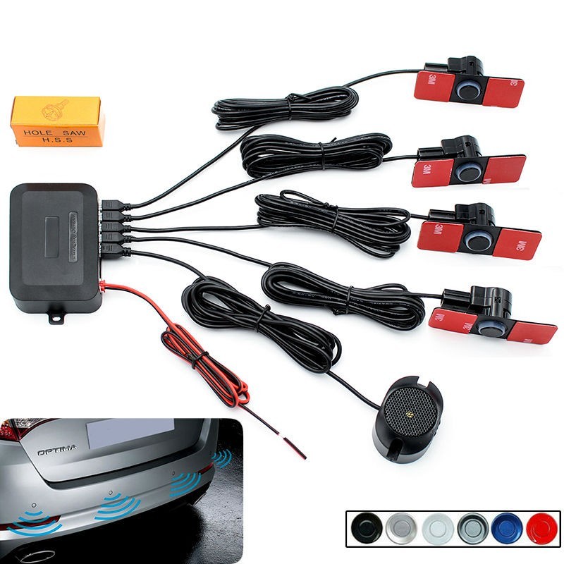 TKOOFN Kit de sensor de aparcamiento 4/8, sensores para el coche de sistema  de aparcamiento digital con pantalla LED (sensor de colores a elegir)