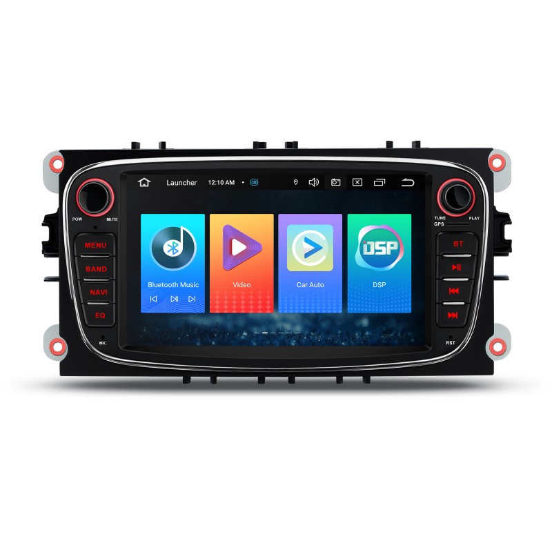 Pantalla GPS Android 10 DVD 2 DIN 7 para FORD Focus Mondeo S-Max C-Max  Kuga Quad Core Mirrorlink Carplay