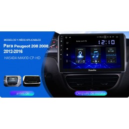 Autoradio Android Peugeot 208 2008 2012-2016 10,2 HD GPS