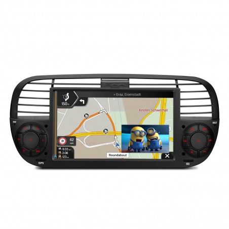 Autoradio Fiat 500 2 DIN 7 HD GPS Mirrorlink Carplay Android-Auto