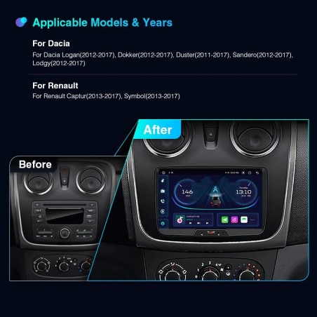 2 Din Android Autoradio für Dacia Sandero Duster Renault Captur Lad